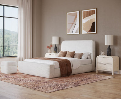 Modus Furniture - Wisteria King-size Upholstered Platform Bed in Frosty Corduroy - RYVMH7 view 8