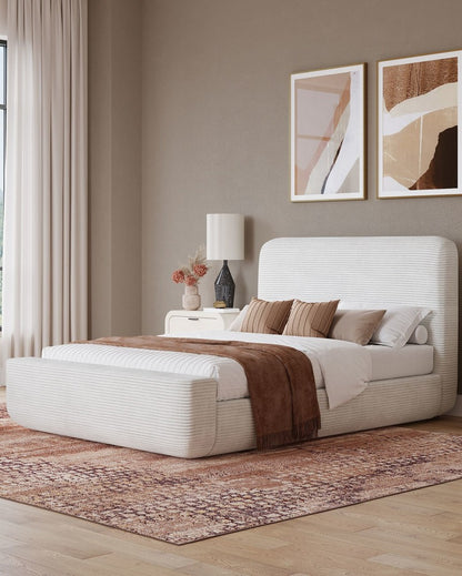 Modus Furniture - Wisteria Queen-size Upholstered Platform Bed in Frosty Corduroy - RYVMH5 view 6