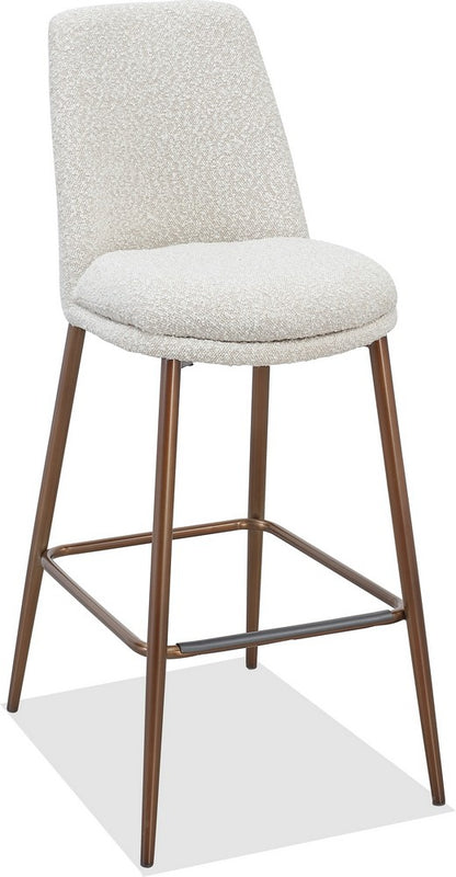 Modus Furniture - Wyatt Upholstered Bar Stool in Ricotta Boucle and Bronze Metal - PWTA75FMY_1 view 1