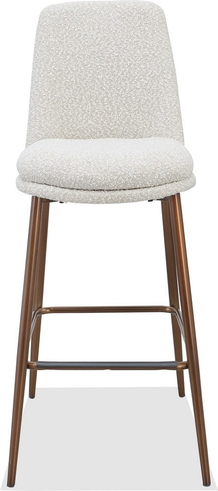 Modus Furniture - Wyatt Upholstered Bar Stool in Ricotta Boucle and Bronze Metal - PWTA75FMY_1 view 2