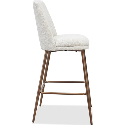 Modus Furniture - Wyatt Upholstered Bar Stool in Ricotta Boucle and Bronze Metal - PWTA75FMY_1 view 3