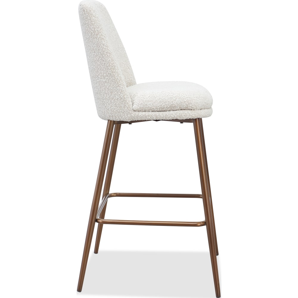 Modus Furniture - Wyatt Upholstered Bar Stool in Ricotta Boucle and Bronze Metal Set of 2 - PWTA75FMY view 3