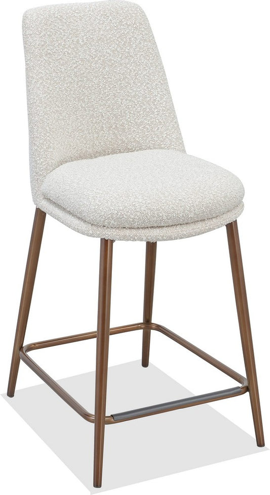 Modus Furniture - Wyatt Upholstered Counter Stool in Ricotta Boucle and Bronze Metal - PWTA69FMY_1 view 1
