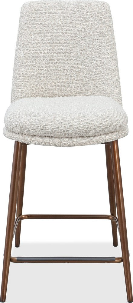 Modus Furniture - Wyatt Upholstered Counter Stool in Ricotta Boucle and Bronze Metal - PWTA69FMY_1 view 2