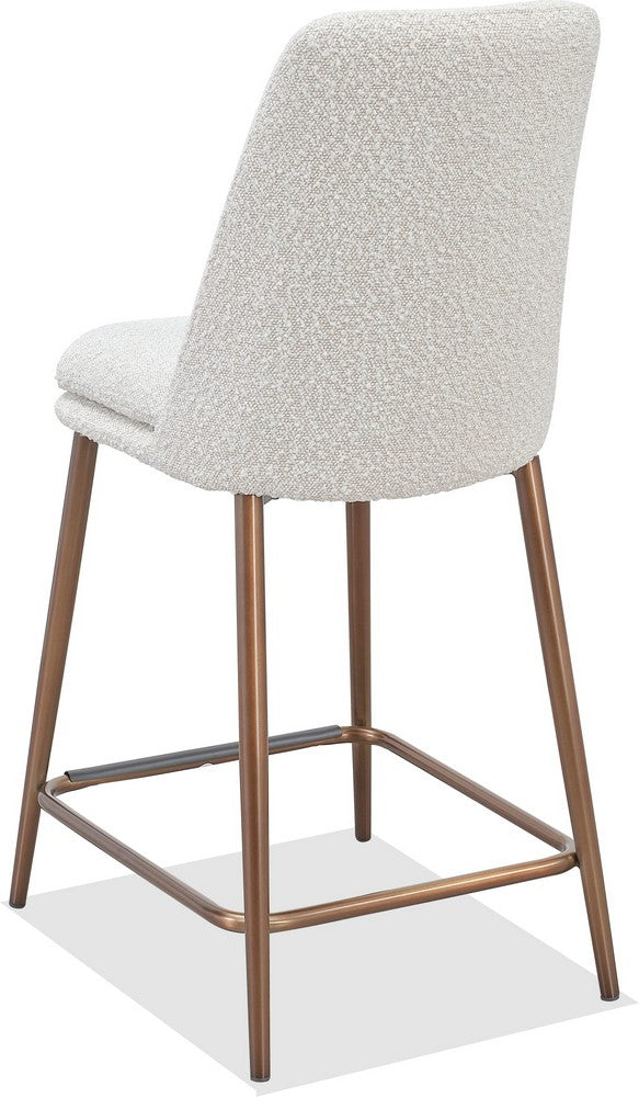 Modus Furniture - Wyatt Upholstered Counter Stool in Ricotta Boucle and Bronze Metal - PWTA69FMY_1 view 4