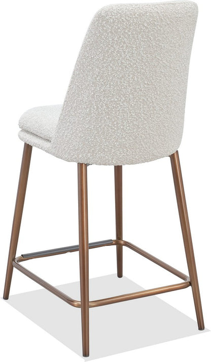 Modus Furniture - Wyatt Upholstered Counter Stool in Ricotta Boucle and Bronze Metal - PWTA69FMY_1 view 4