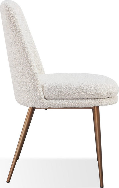 Modus Furniture - Wyatt Upholstered Dining Chair in Ricotta Boucle and Bronze Metal - PWTA63FMY_1 view 2
