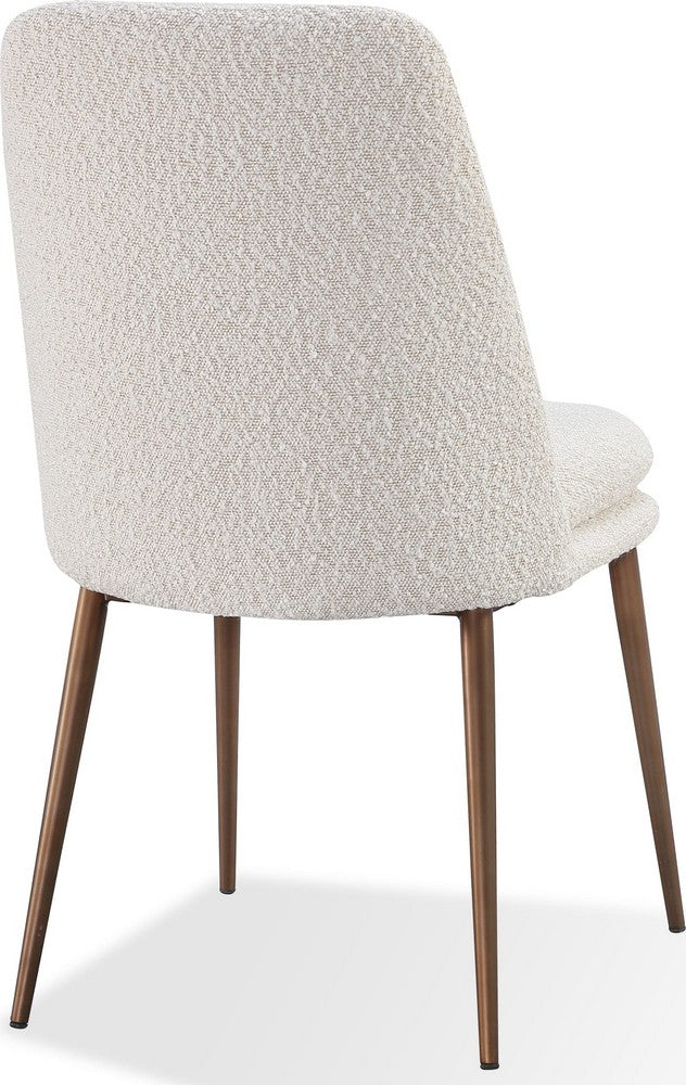 Modus Furniture - Wyatt Upholstered Dining Chair in Ricotta Boucle and Bronze Metal - PWTA63FMY_1 view 3