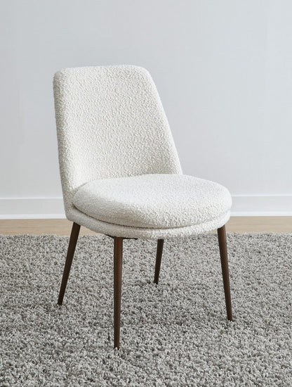 Modus Furniture - Wyatt Upholstered Dining Chair in Ricotta Boucle and Bronze Metal - PWTA63FMY_1 view 5