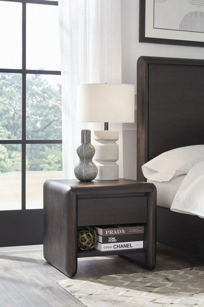 Modus Furniture - Xolani One Drawer Acacia Wood Nightstand in Jaguar - TTXT81 view 9