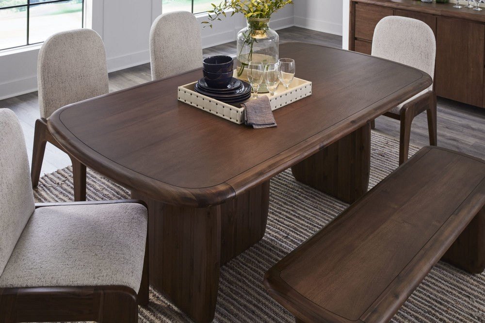 Modus Furniture - Xolani Rectangular Acacia Wood Pedestal Table in Impala - TTXU60 view 8