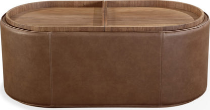 Modus Furniture - Yeal Leather Upholstered Storage Coffee Table with Wooden Tray Top and Casters - VG8421 view 2