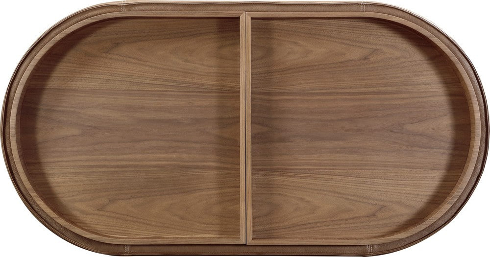 Modus Furniture - Yeal Leather Upholstered Storage Coffee Table with Wooden Tray Top and Casters - VG8421 view 4