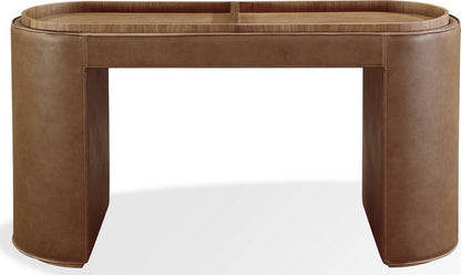 Modus Furniture - Yeal Leather Upholstered Storage Console Table with Wooden Tray Top - VG8423 view 2