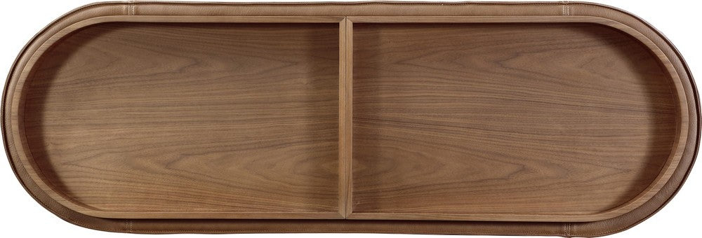 Modus Furniture - Yeal Leather Upholstered Storage Console Table with Wooden Tray Top - VG8423 view 4