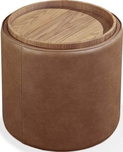 Modus Furniture - Yeal Leather Upholstered Storage End Table with Wooden Tray Top - VG8422 view 1