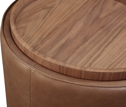 Modus Furniture - Yeal Leather Upholstered Storage End Table with Wooden Tray Top - VG8422 view 3