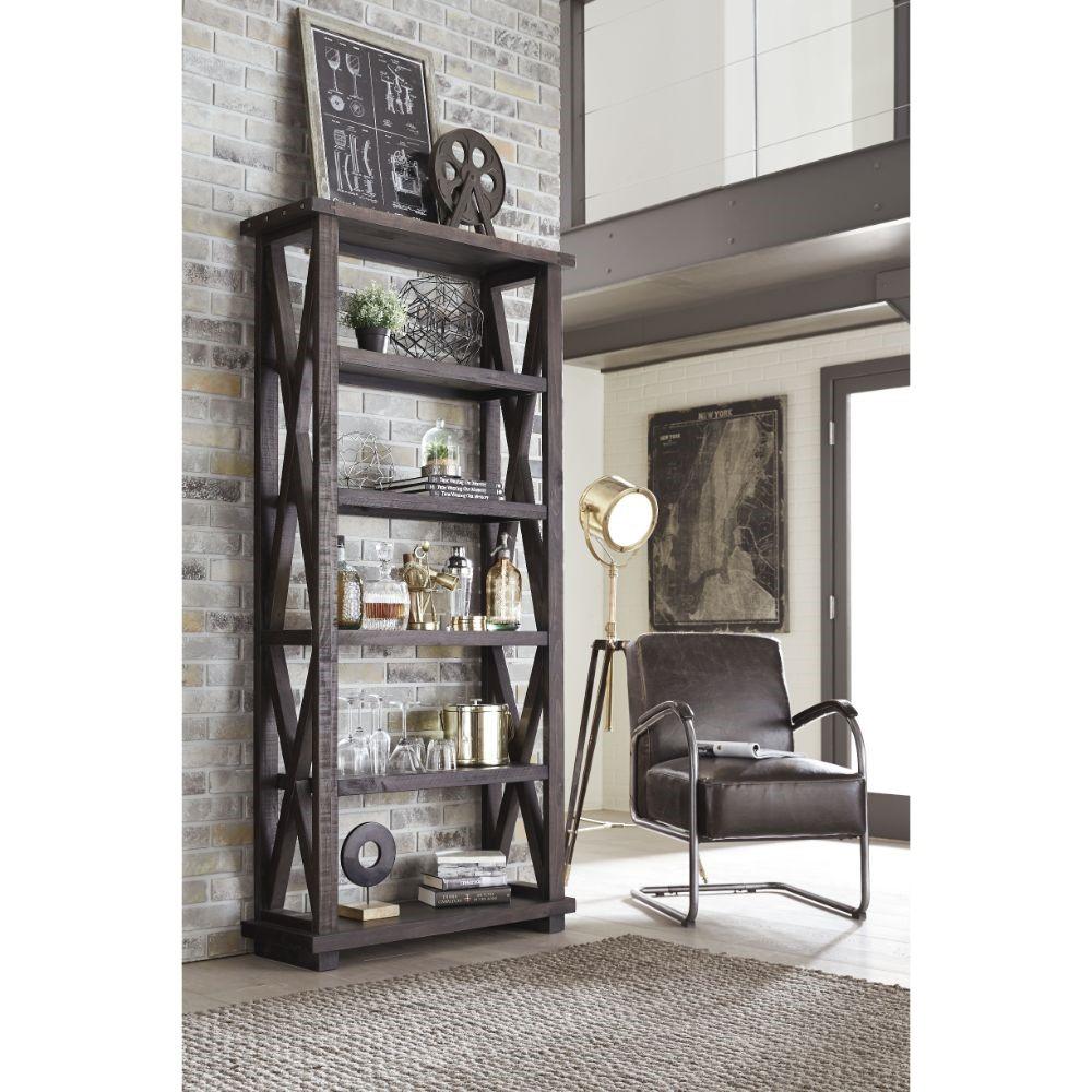 Modus Furniture - Yosemite Solid Wood 82x39in Bookshelf in Cafe veiw 3