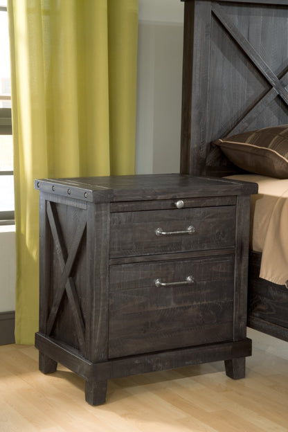 Modus Furniture - Yosemite Solid Wood Nightstand in Cafe veiw 2