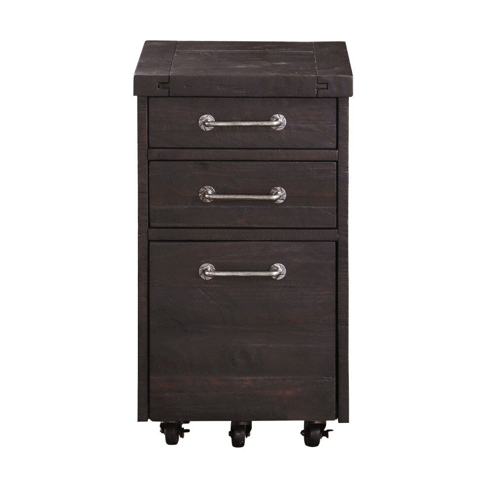 Modus Furniture - Yosemite Solid Wood Rollling File Cabinet in Cafe - 7YC917 veiw 3