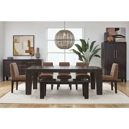 Modus Furniture - Zamba Chenille Upholstered Acacia Wood Dining Chair in Pineapple and Jaguar Set of 2 - UKXT64 view 9