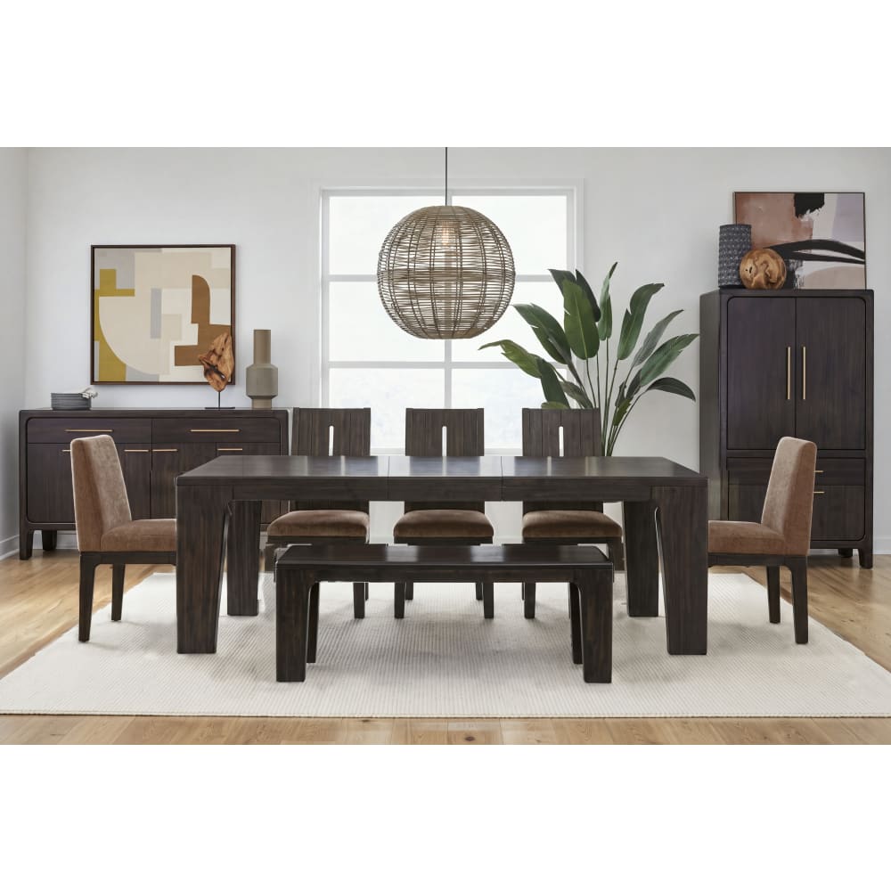 Modus Furniture - Zamba Chenille Upholstered Acacia Wood Dining Chair in Pineapple and Jaguar Set of 2 - UKXT64 view 10