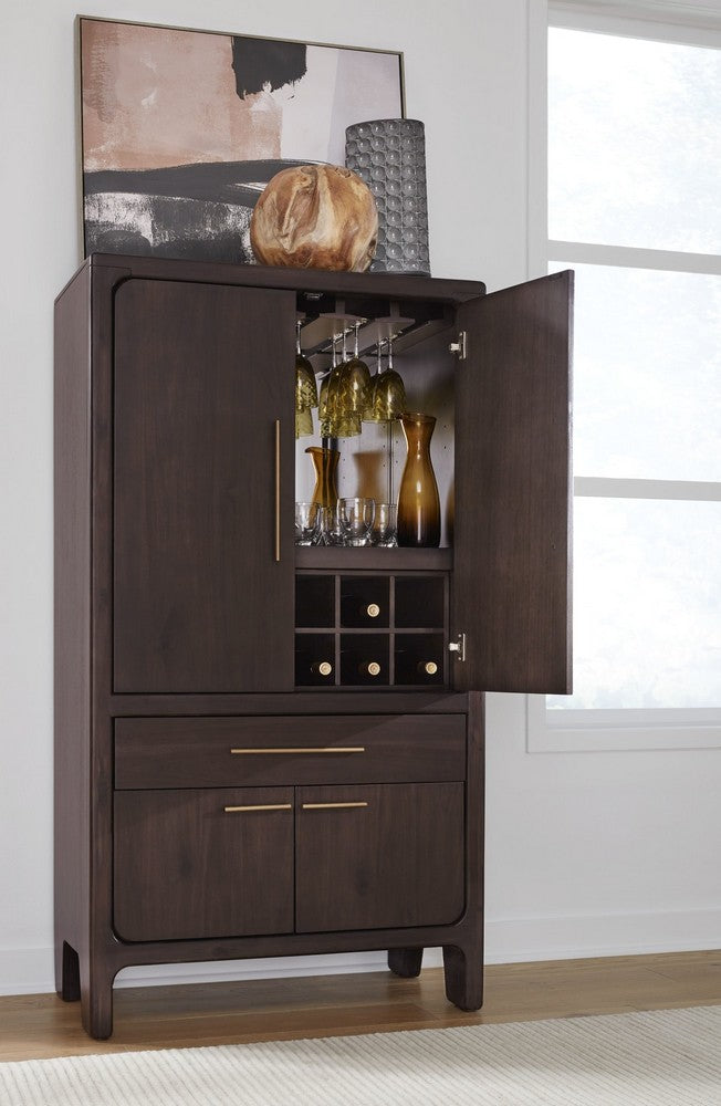 Modus Furniture - Zamba Four Door One Drawer Acacia Bar Cabinet in Jaguar - UKXT79 view 10