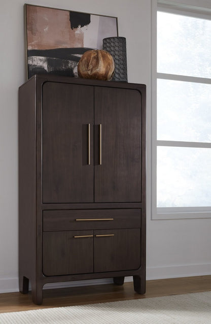 Modus Furniture - Zamba Four Door One Drawer Acacia Bar Cabinet in Jaguar - UKXT79 view 11