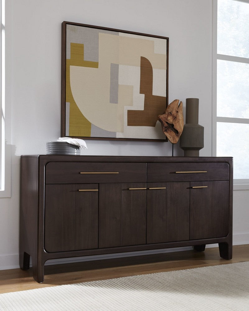 Modus Furniture - Zamba Four Door Two Drawer Acacia Wood Sideboard in Jaguar - UKXT78 view 8