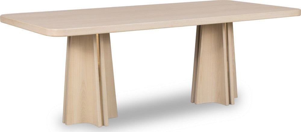Modus Furniture - Zinnia Ash Wood Double Pedestal Dining Table in White Sand - RSTP60 view 1