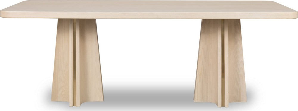 Modus Furniture - Zinnia Ash Wood Double Pedestal Dining Table in White Sand - RSTP60 view 2