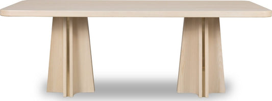 Modus Furniture - Zinnia Ash Wood Double Pedestal Dining Table in White Sand - RSTP60 view 2