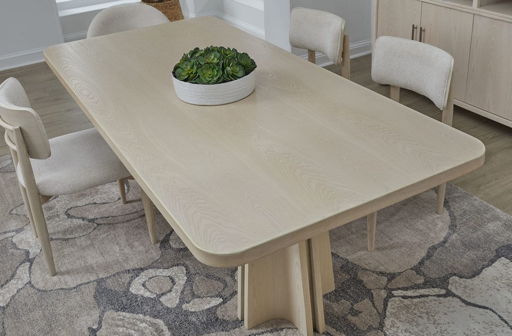 Modus Furniture - Zinnia Ash Wood Double Pedestal Dining Table in White Sand - RSTP60 view 7