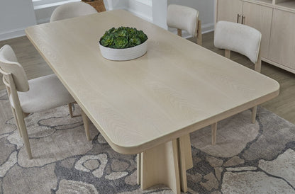 Modus Furniture - Zinnia Ash Wood Double Pedestal Dining Table in White Sand - RSTP60 view 7