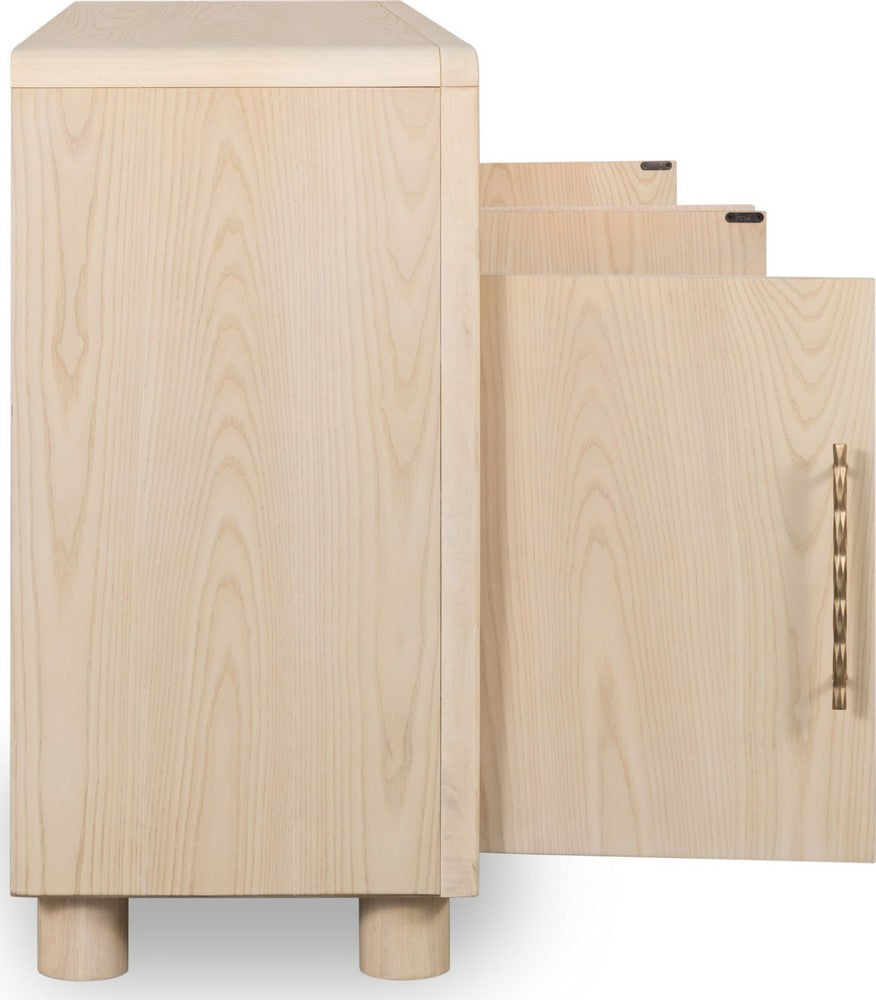 Modus Furniture - Zinnia Four Door Two Shelf Sideboard in White Sand - RSTP78 view 4