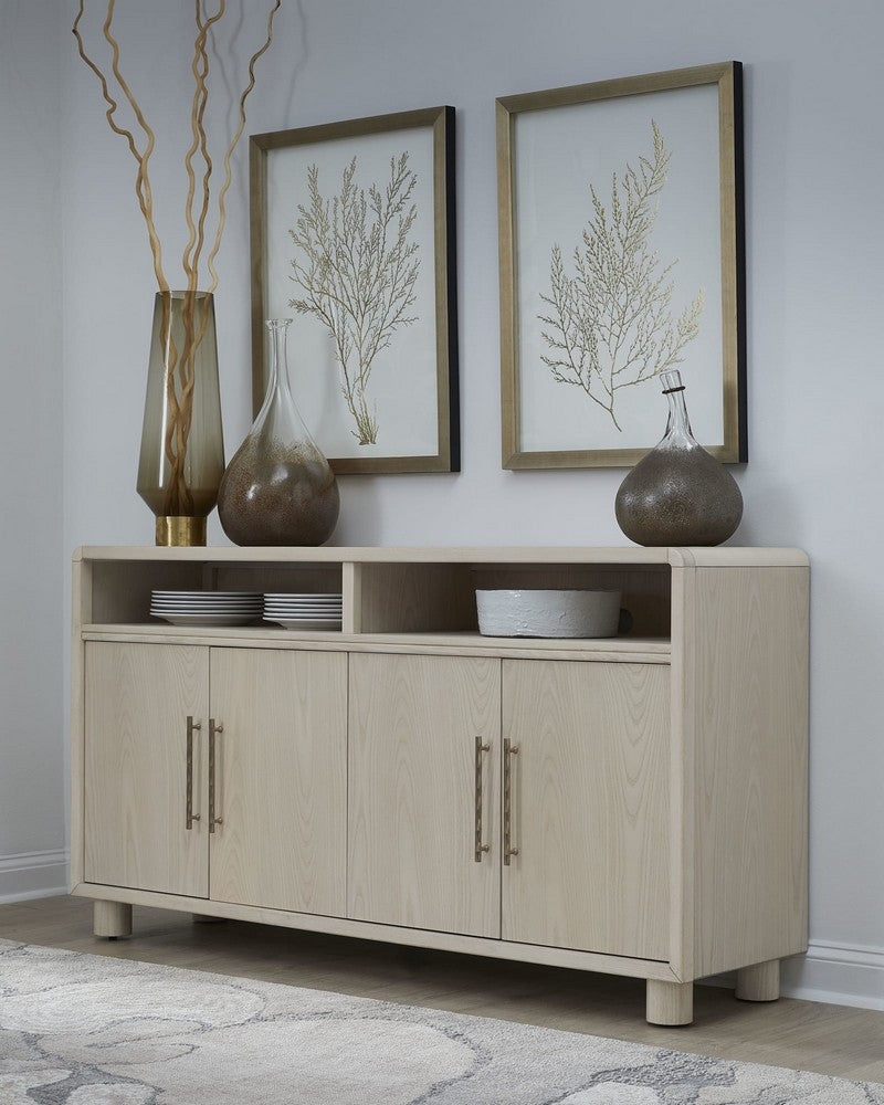 Modus Furniture - Zinnia Four Door Two Shelf Sideboard in White Sand - RSTP78 view 6
