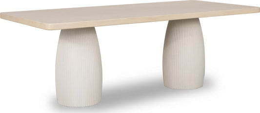 Modus Furniture - Zinnia Plaster Base Wood Top Dining Table in White Sand and Ivory - RSTP61 view 1