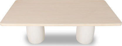 Modus Furniture - Zinnia Plaster Base Wood Top Dining Table in White Sand and Ivory - RSTP61 view 3