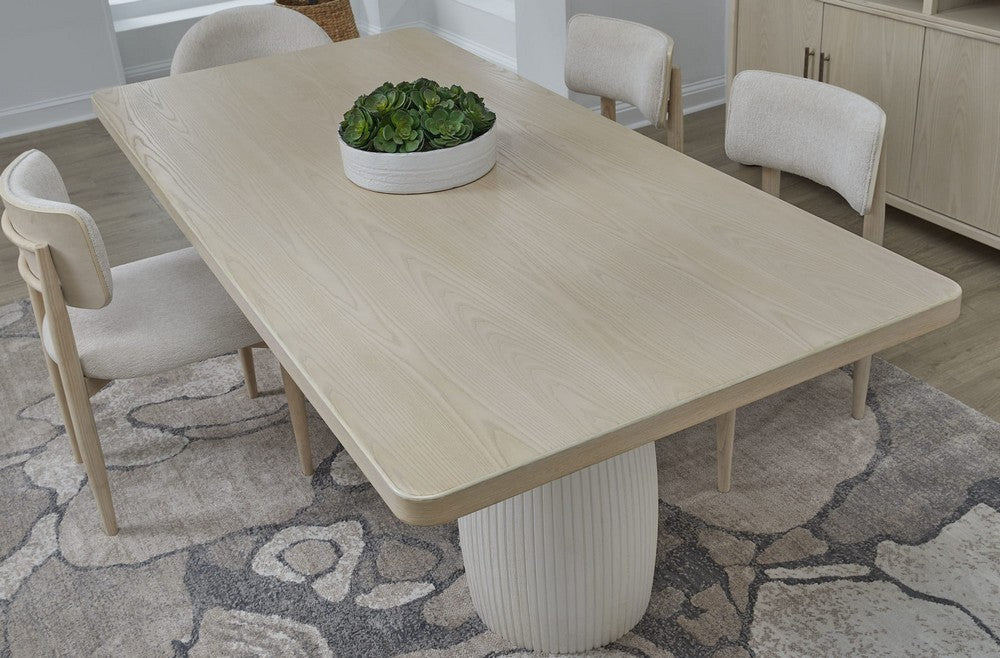 Modus Furniture - Zinnia Plaster Base Wood Top Dining Table in White Sand and Ivory - RSTP61 view 7
