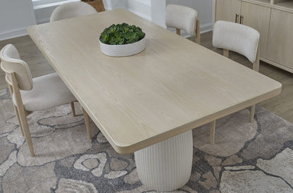Modus Furniture - Zinnia Plaster Base Wood Top Dining Table in White Sand and Ivory - RSTP61 view 7