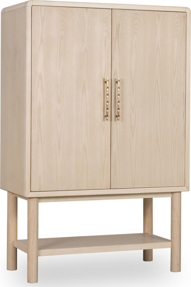 Modus Furniture - Zinnia Two Door Ash Wood Bar Cabinet in White Sand - RSTP80 view 1