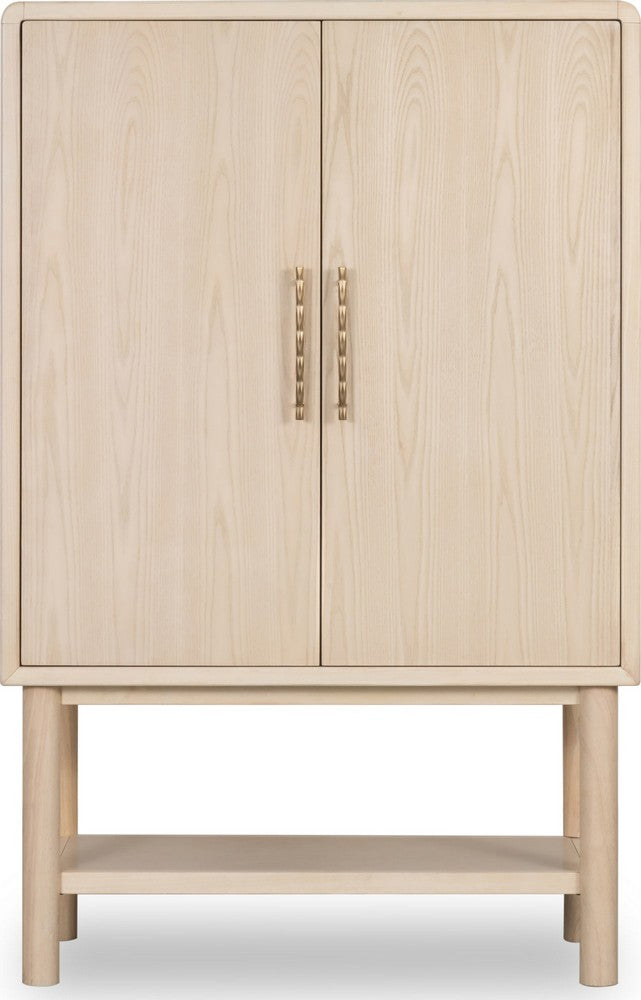 Modus Furniture - Zinnia Two Door Ash Wood Bar Cabinet in White Sand - RSTP80 view 2