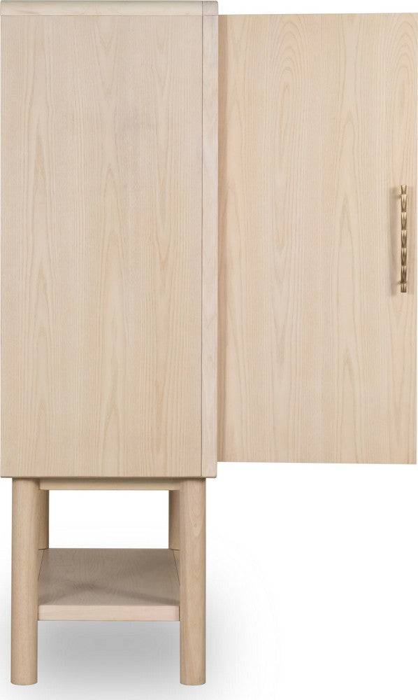 Modus Furniture - Zinnia Two Door Ash Wood Bar Cabinet in White Sand - RSTP80 view 4
