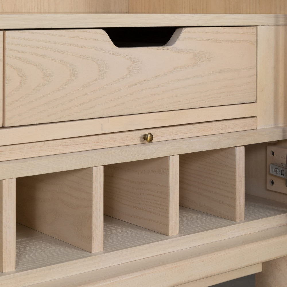 Modus Furniture - Zinnia Two Door Ash Wood Bar Cabinet in White Sand - RSTP80 view 5