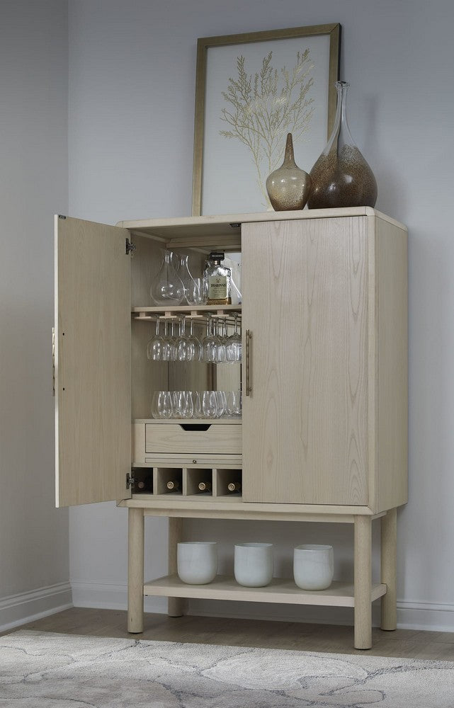 Modus Furniture - Zinnia Two Door Ash Wood Bar Cabinet in White Sand - RSTP80 view 8