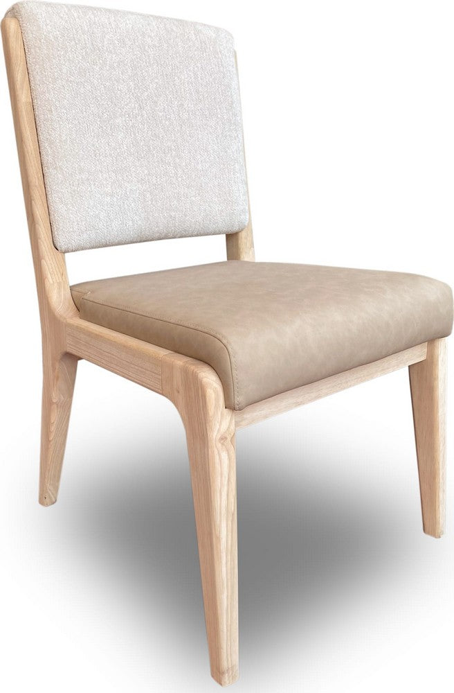 Modus Furniture - Zinnia Upholstered Dining Chair in White Sand, Buttermilk Leather and Dune Chenille - RSTP65_1 view 1