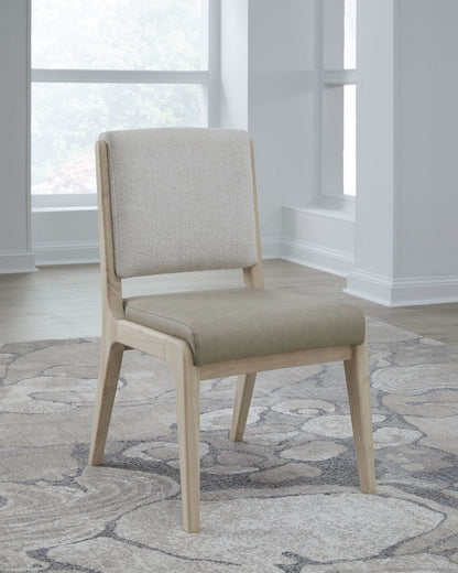 Modus Furniture - Zinnia Upholstered Dining Chair in White Sand, Buttermilk Leather and Dune Chenille - RSTP65_1 view 6