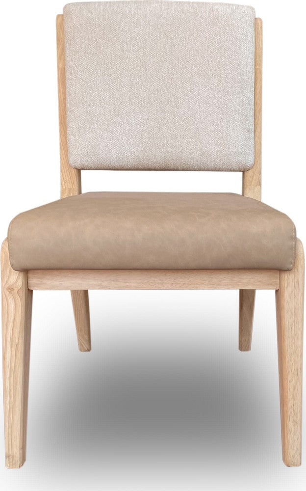 Modus Furniture - Zinnia Upholstered Dining Chair in White Sand, Buttermilk Leather and Dune Chenille Set of 2 - RSTP65_2 view 2