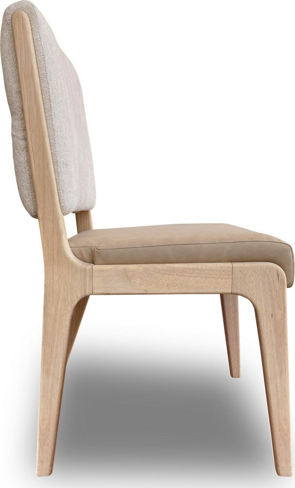 Modus Furniture - Zinnia Upholstered Dining Chair in White Sand, Buttermilk Leather and Dune Chenille Set of 2 - RSTP65_2 view 3