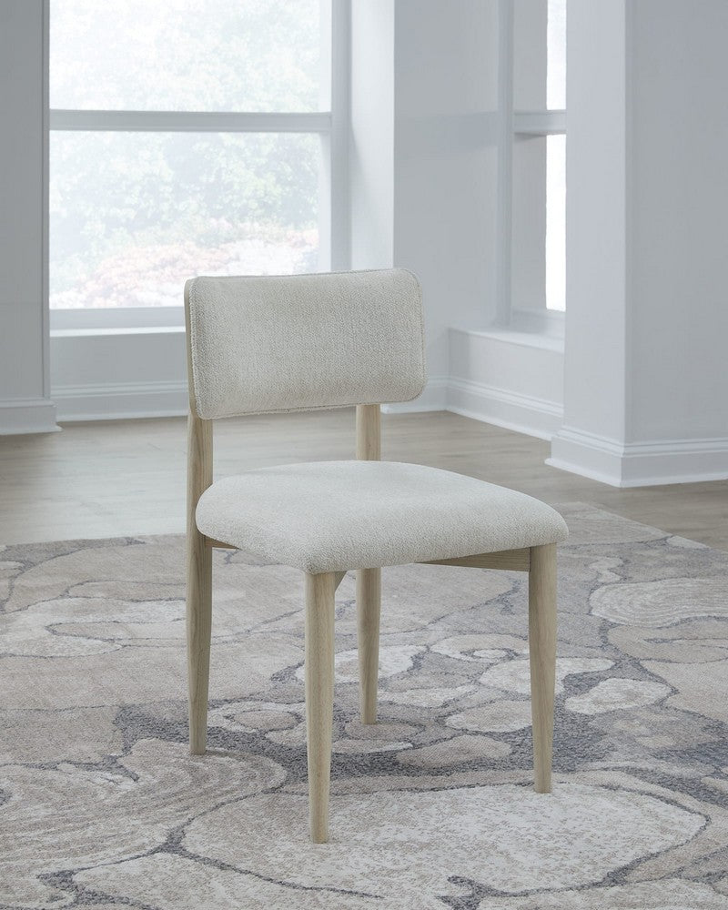 Modus Furniture - Zinnia Wood Back Dining Chair in White Sand and Dune Chenille - RSTP63_1 view 7